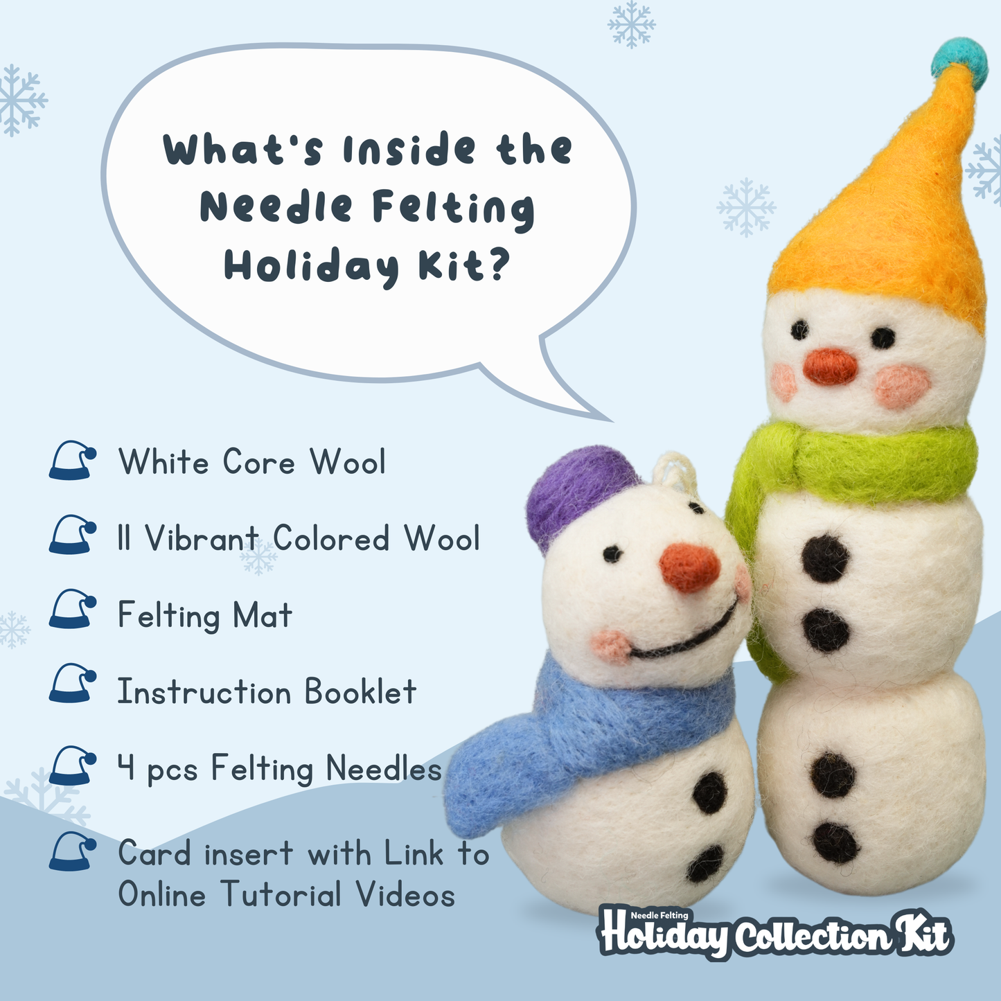 DIY Needle Felting Holiday Collection Kit – Christmas Set