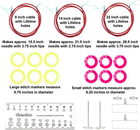 4" Chiaogoo Twist Interchangeable Needle Sets