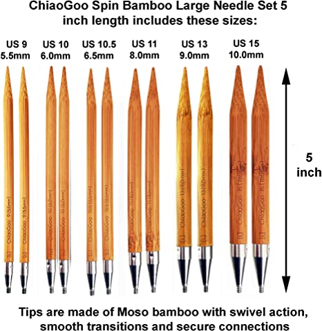 Chiaogoo 5" Spin Interchangeable Needle Sets