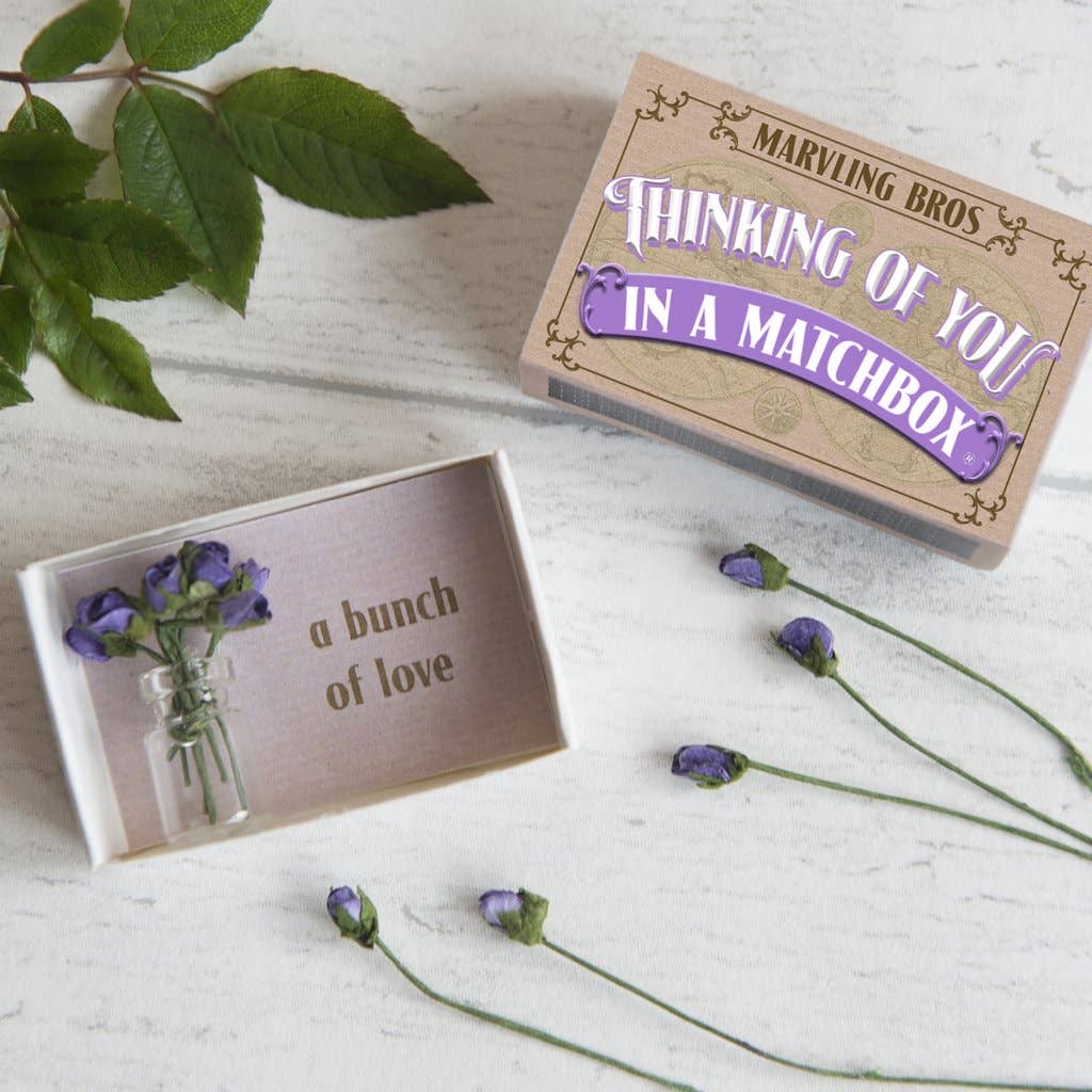 Thinking Of You Bunch Of Roses In A Vase In A Matchbox