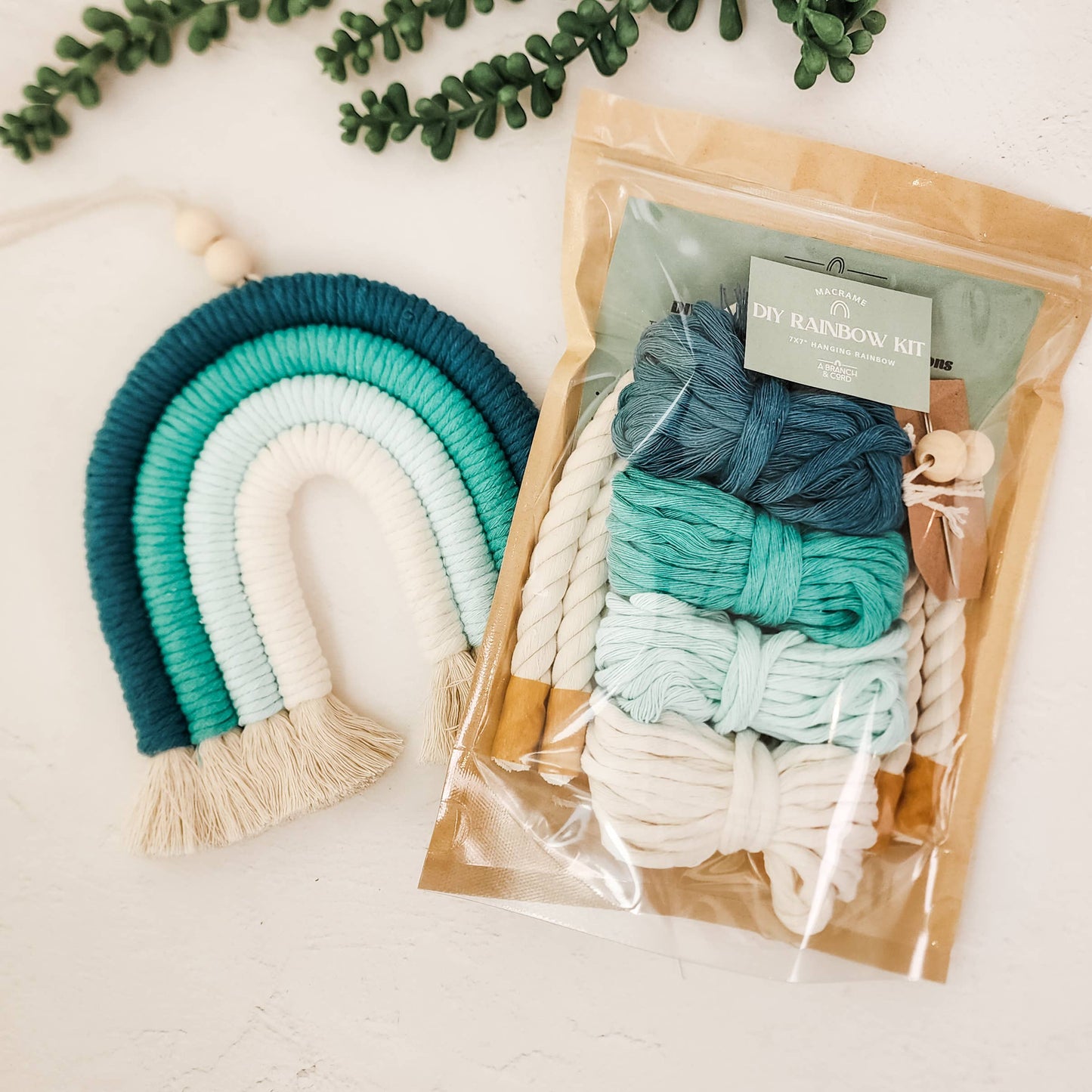 Teal Macrame Rainbow Kit