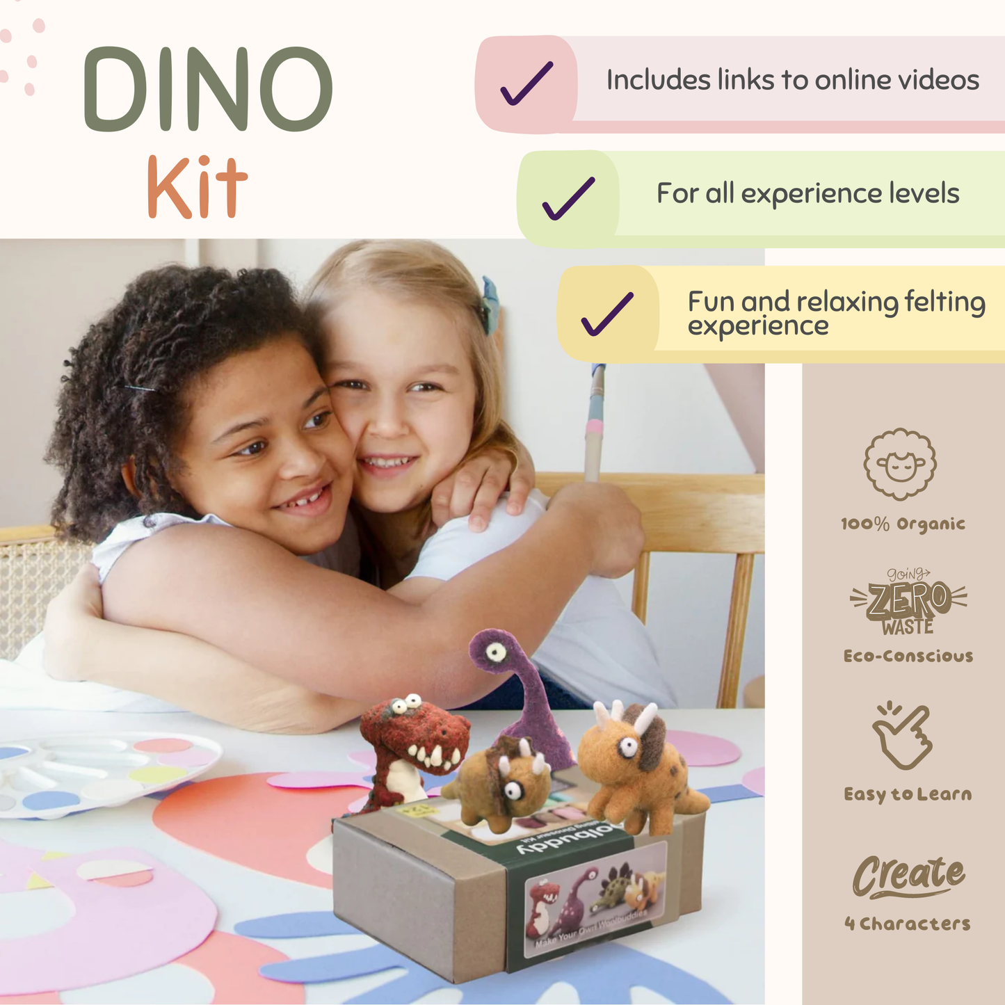 DIY Needle Felting Dinosaur Kit – Craft 4 Dino Friends