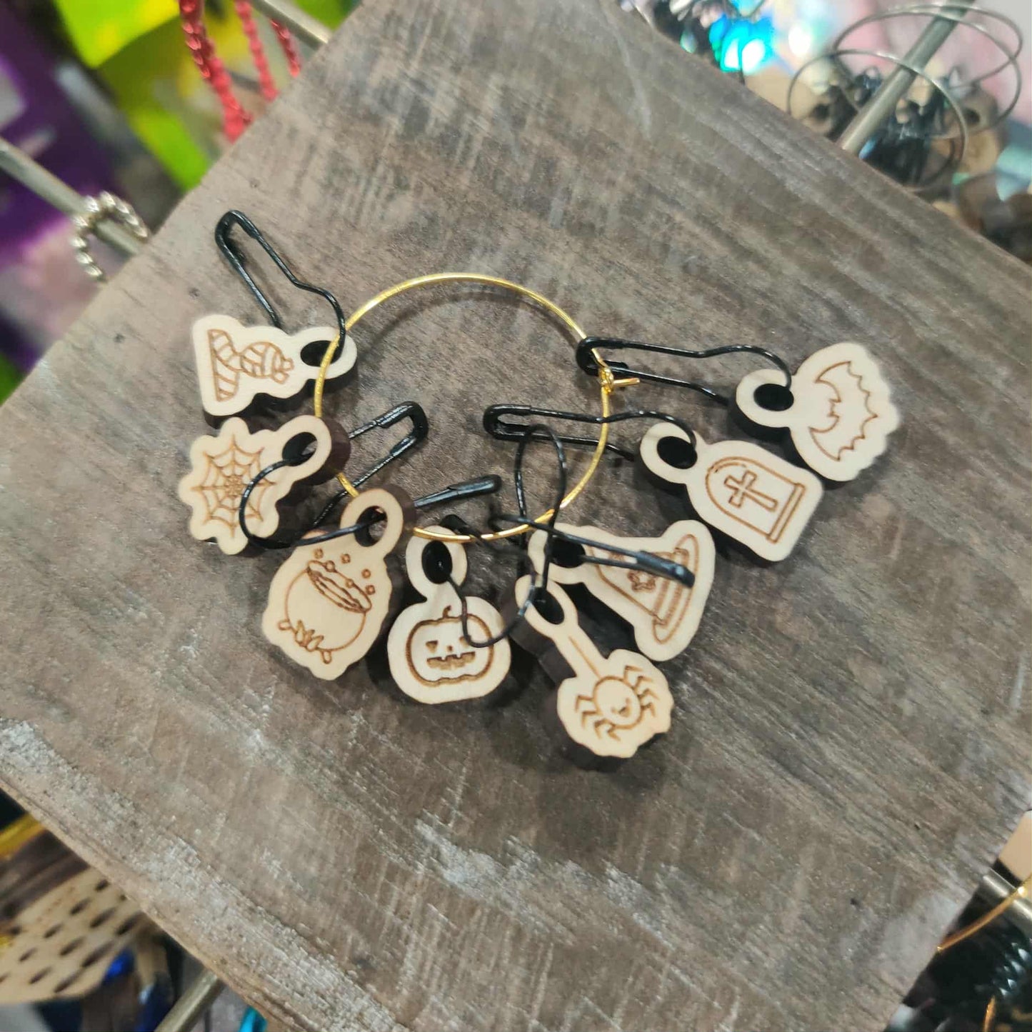 Laser Cut Stitch Markers - Wood