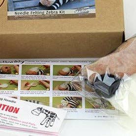 DIY Needle Felting Kit - Zebra