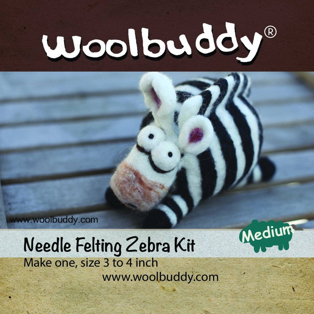 DIY Needle Felting Kit - Zebra