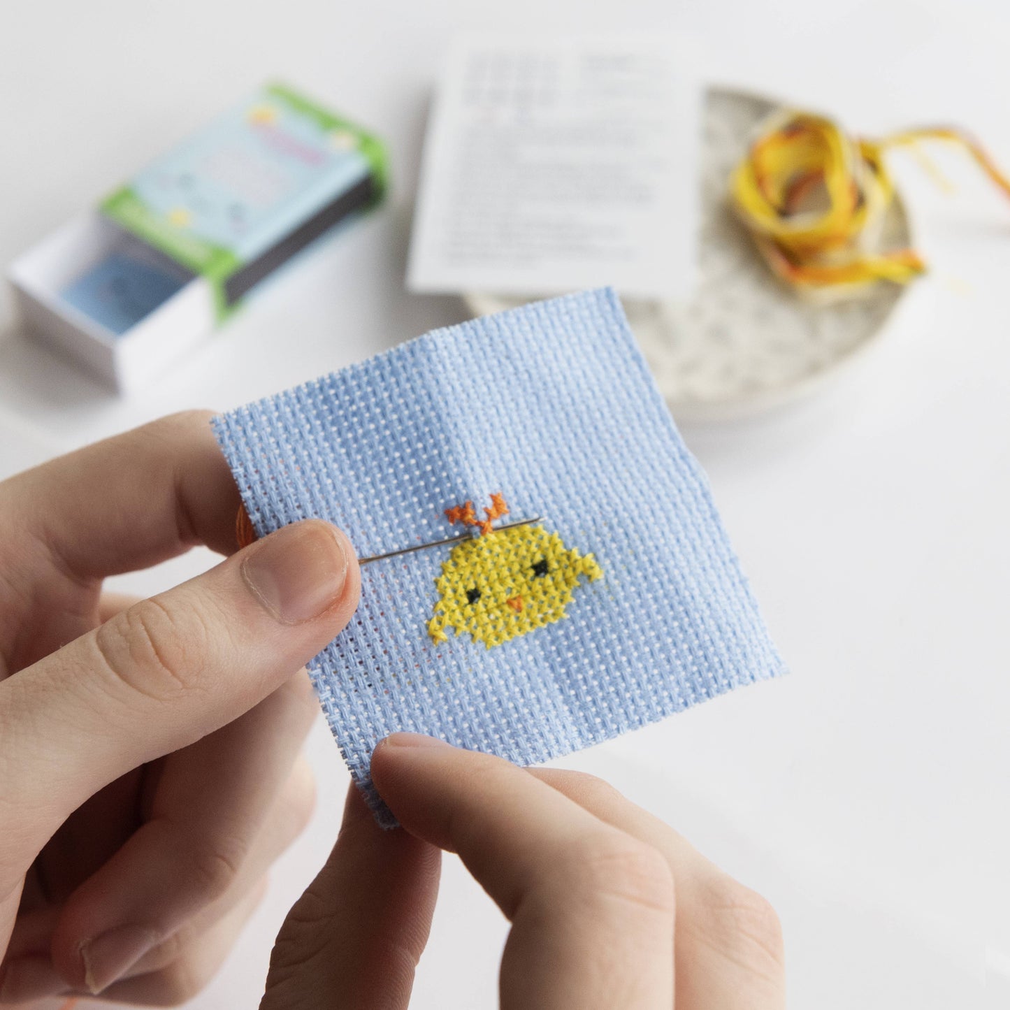 Chick Mini Cross Stitch Kit In A Matchbox
