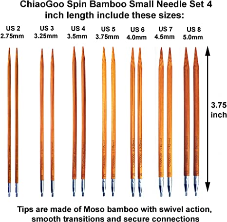 Chiaogoo 5" Spin Interchangeable Needle Sets