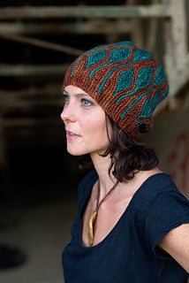 Elemental-5 fabric bending short row hats from Woolly Wormhnead