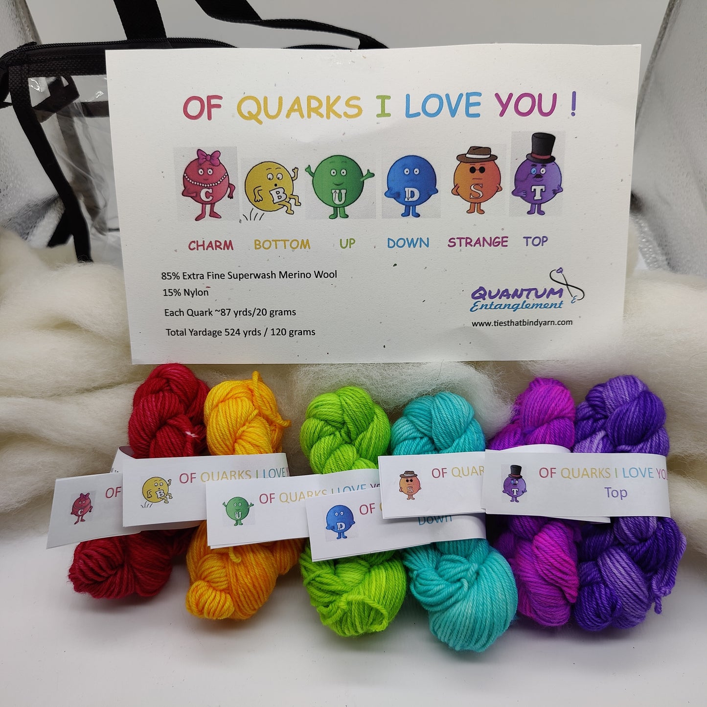 Of Quarks I Love You! mini skein set