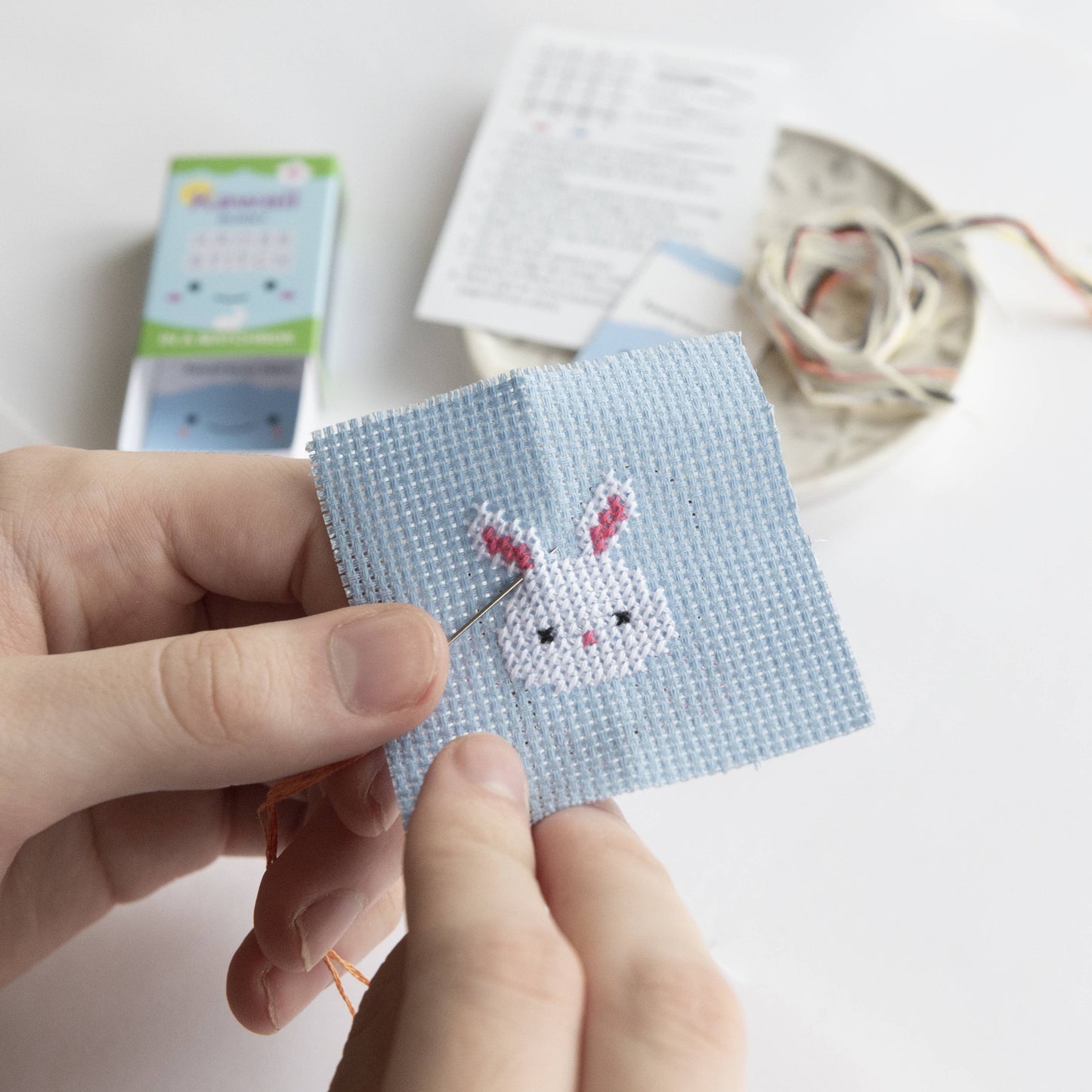 Cross Stitch Bunny In A Matchbox